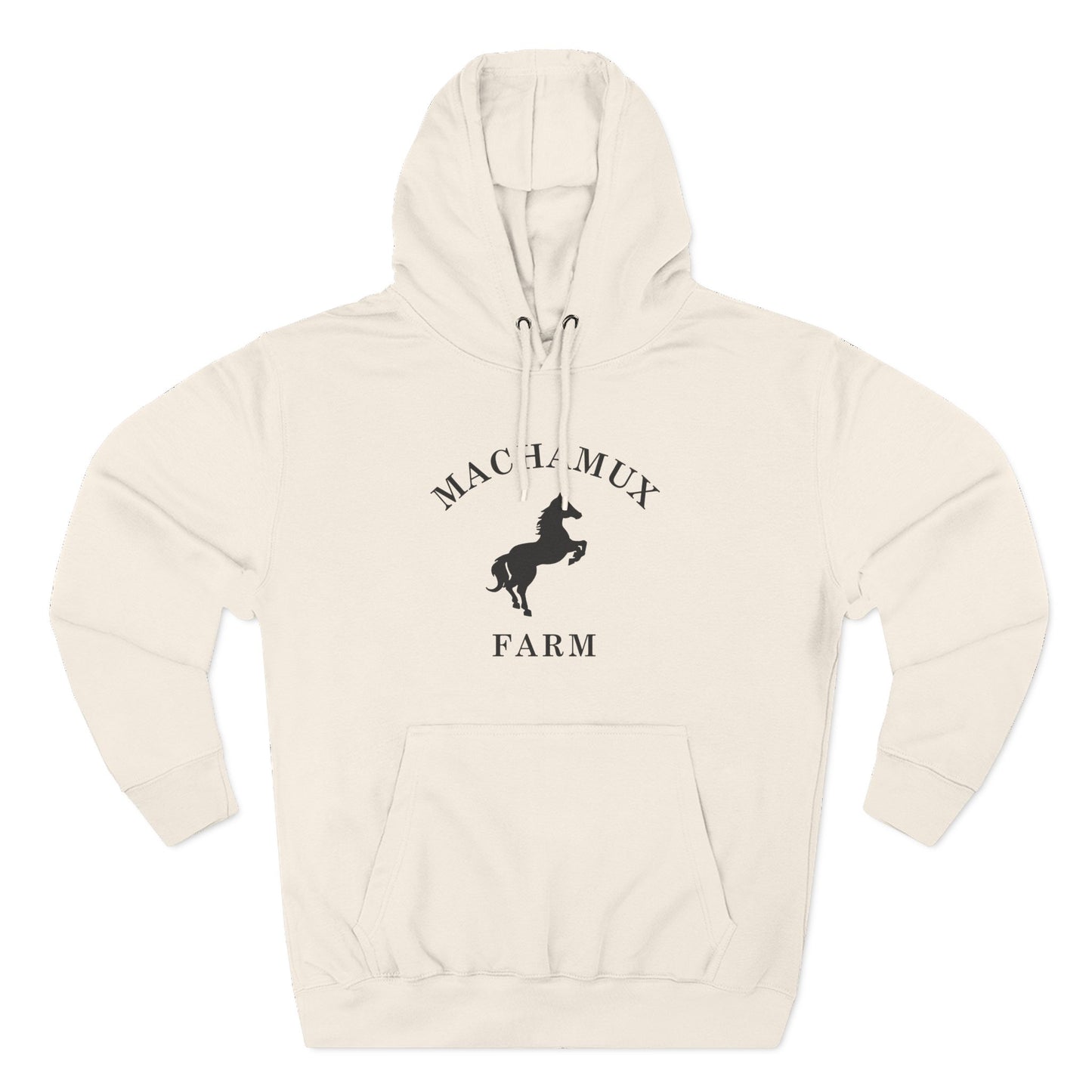 Machamux Farm Vintage Retro Unisex Heavy Cotton Hoodie - Black Logo