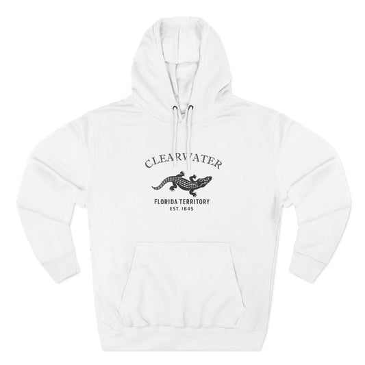 Clearwater Florida Vintage Retro Unisex Heavy Cotton Hoodie - Black Logo