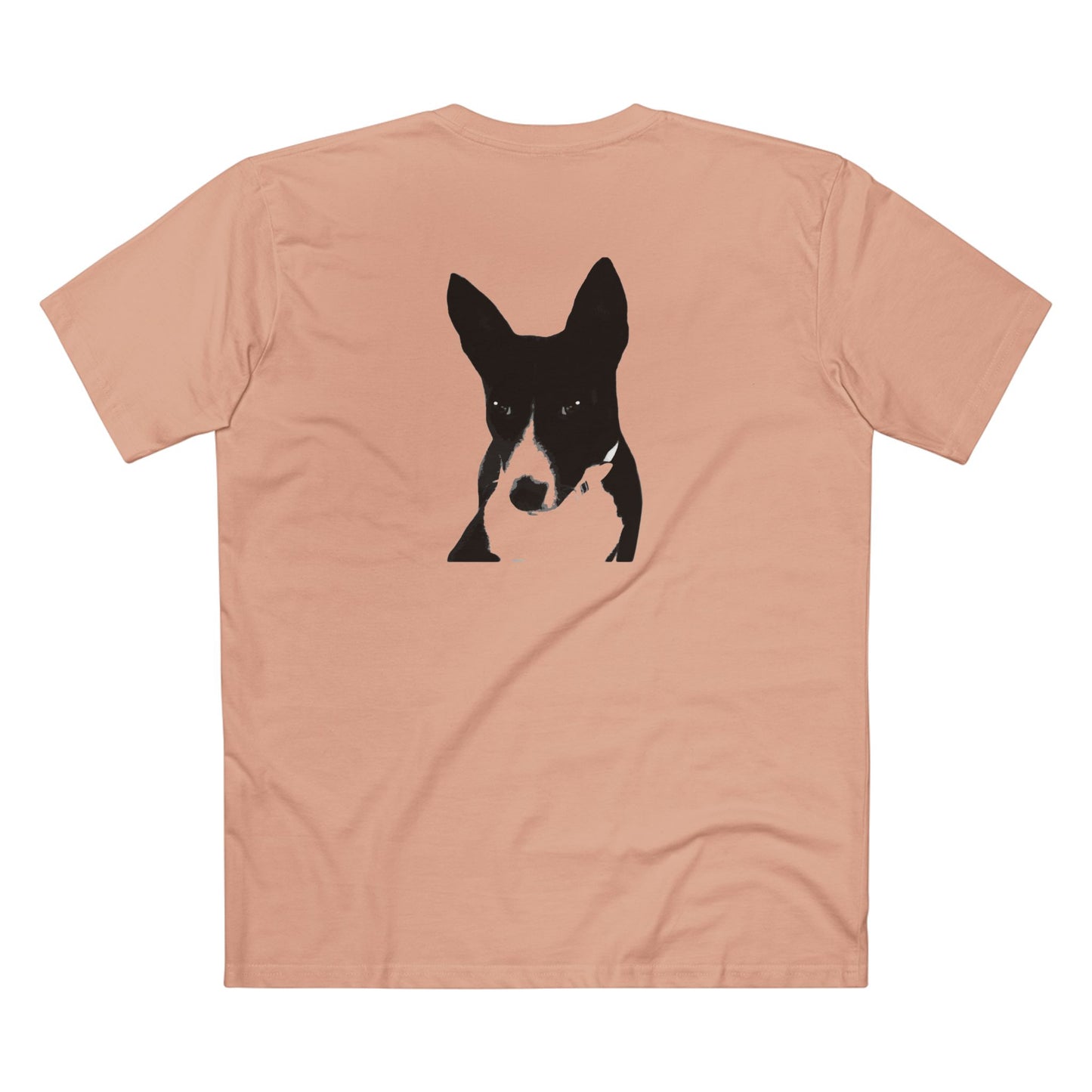 A Life Well Lived Basenji Front & Rear Printed Retro Art Cotton Tee - Black Logo