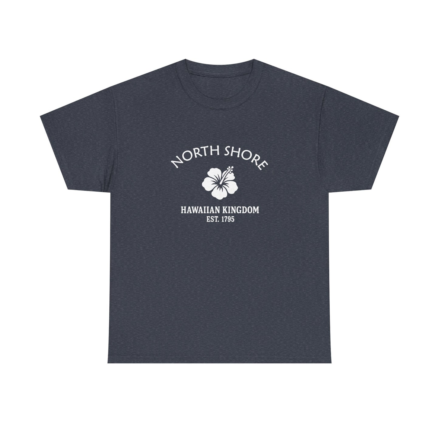 North Shore Hawaii Vintage Retro Unisex Heavy Cotton Tee - White Logo