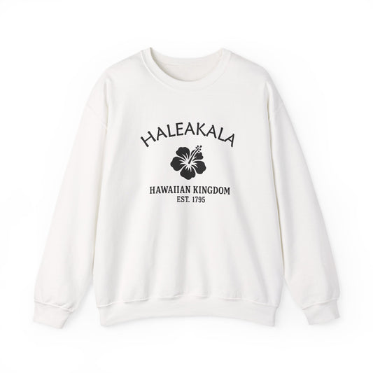 Haleakala Hawaii Vintage Retro Unisex Heavy Crewneck Sweatshirt - Black Logo
