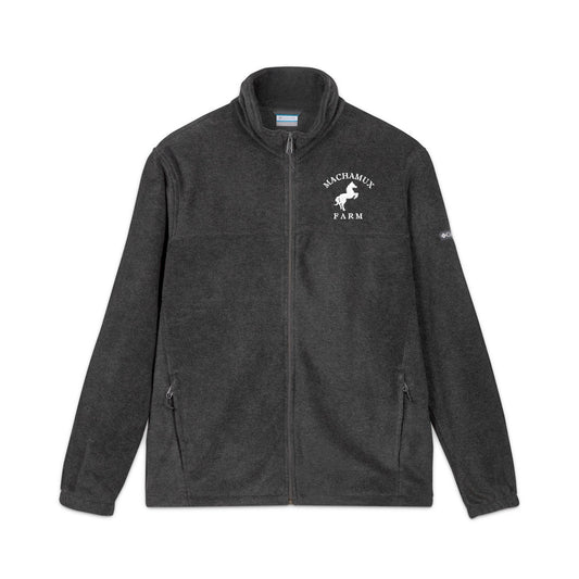Machamux Farm Vintage Retro Unisex Embroidered Fleece Jacket - White Logo