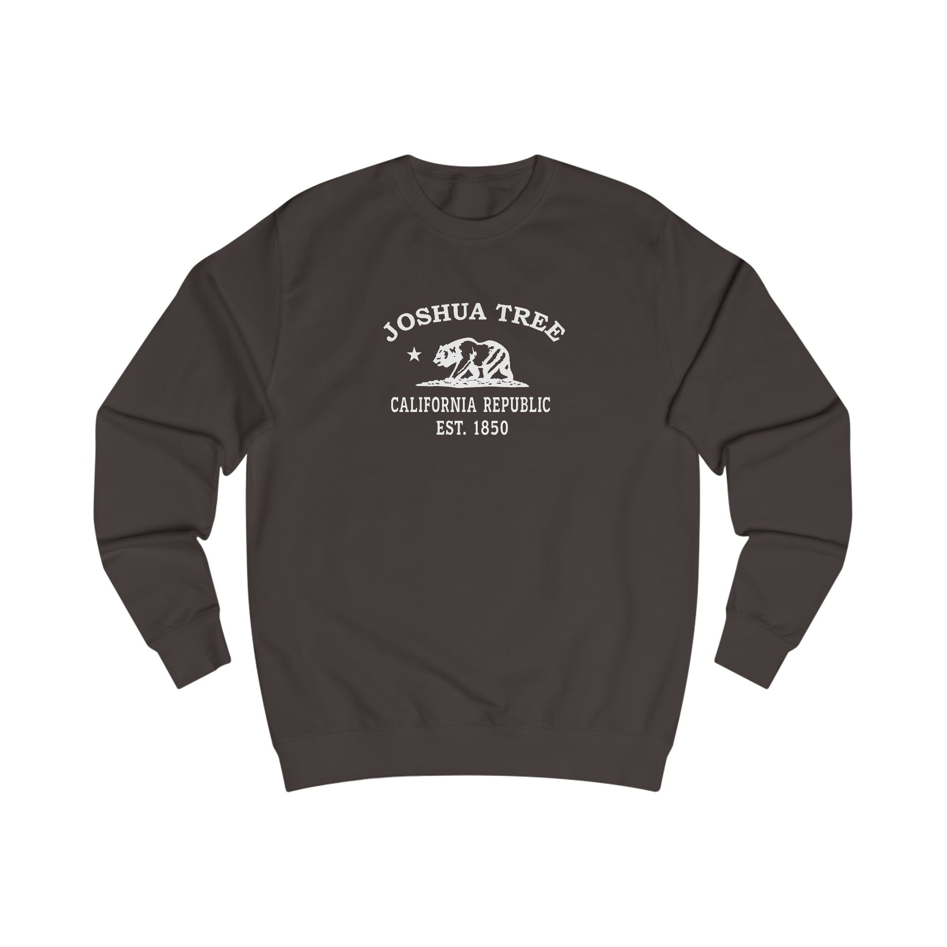 Joshua Tree California Vintage Retro Premium Crewneck Sweatshirt - White Logo - Bottle Green