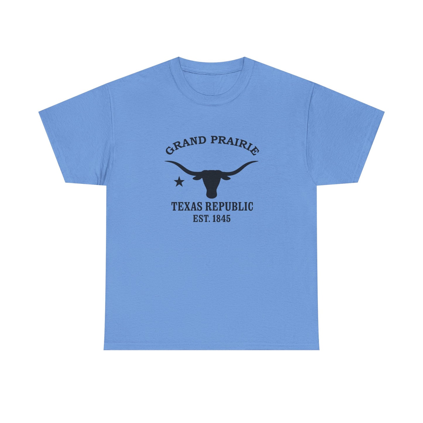 Grand Prairie Texas Vintage Retro Unisex Heavy Cotton Tee - Black Logo