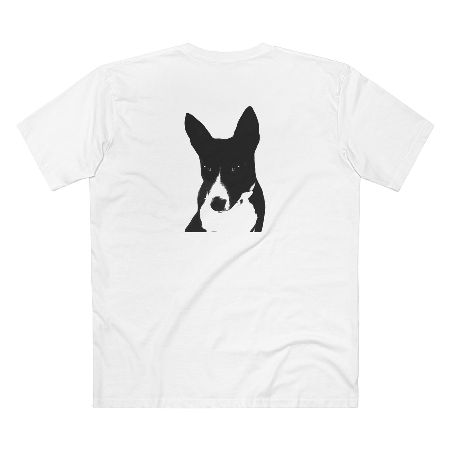 A Life Well Lived Basenji Front & Rear Printed Retro Art Cotton Tee - Black Logo