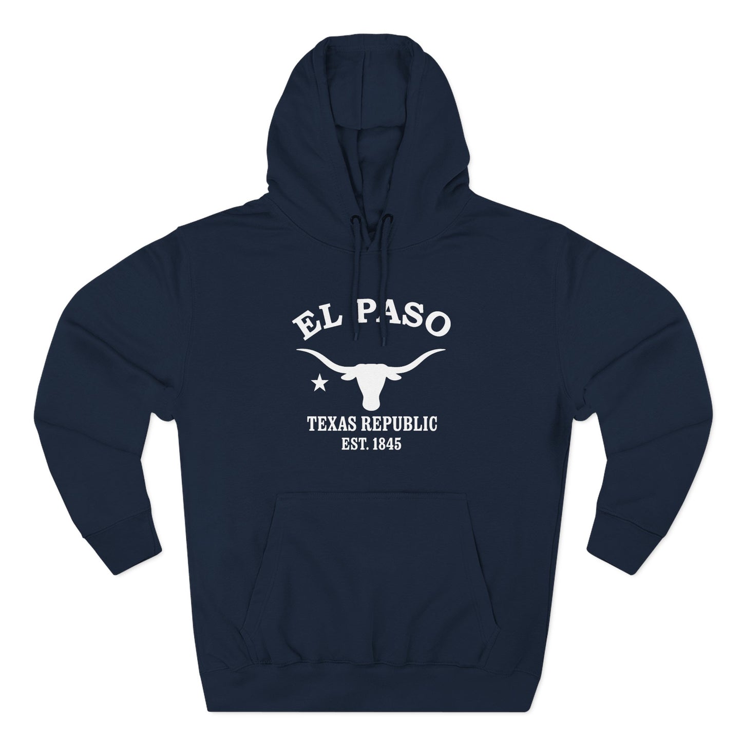 El Paso Texas Vintage Retro Unisex Heavy Cotton Hoodie - White Logo