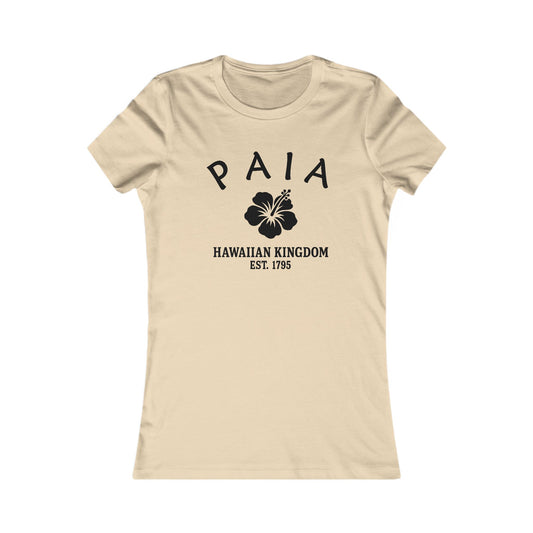 Paia Hawaii Vintage Retro Womens Fitted Ringspun Cotton Tee - Black Logo