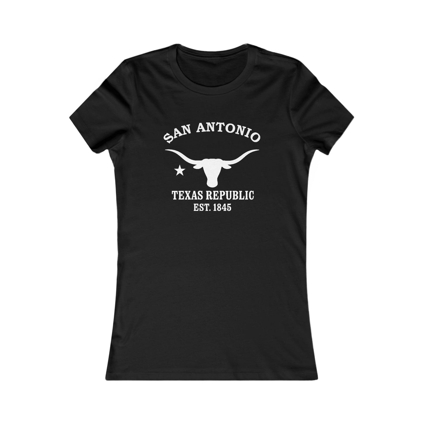 San Antonio Texas Vintage Retro Womens Fitted Ringspun Cotton Tee - White Logo
