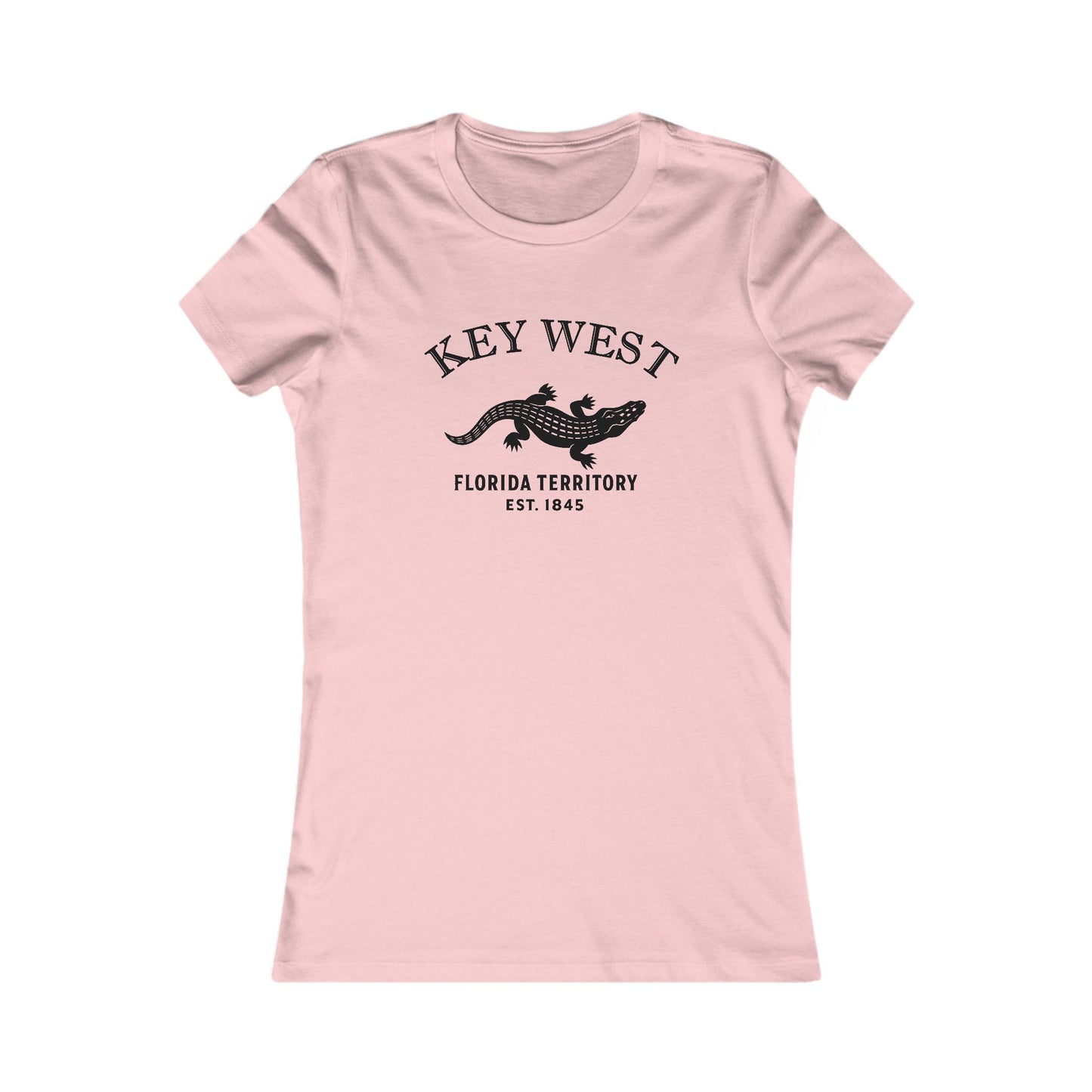 Key West Florida Vintage Retro Womens Fitted Ringspun Cotton Tee - Black Logo