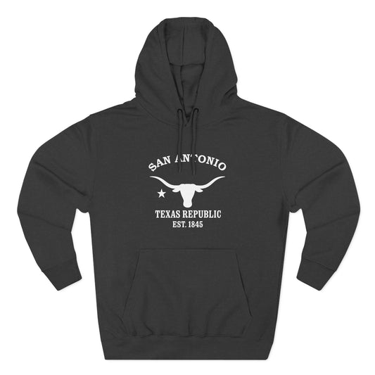 San Antonio Texas Vintage Retro Unisex Heavy Cotton Hoodie - White Logo
