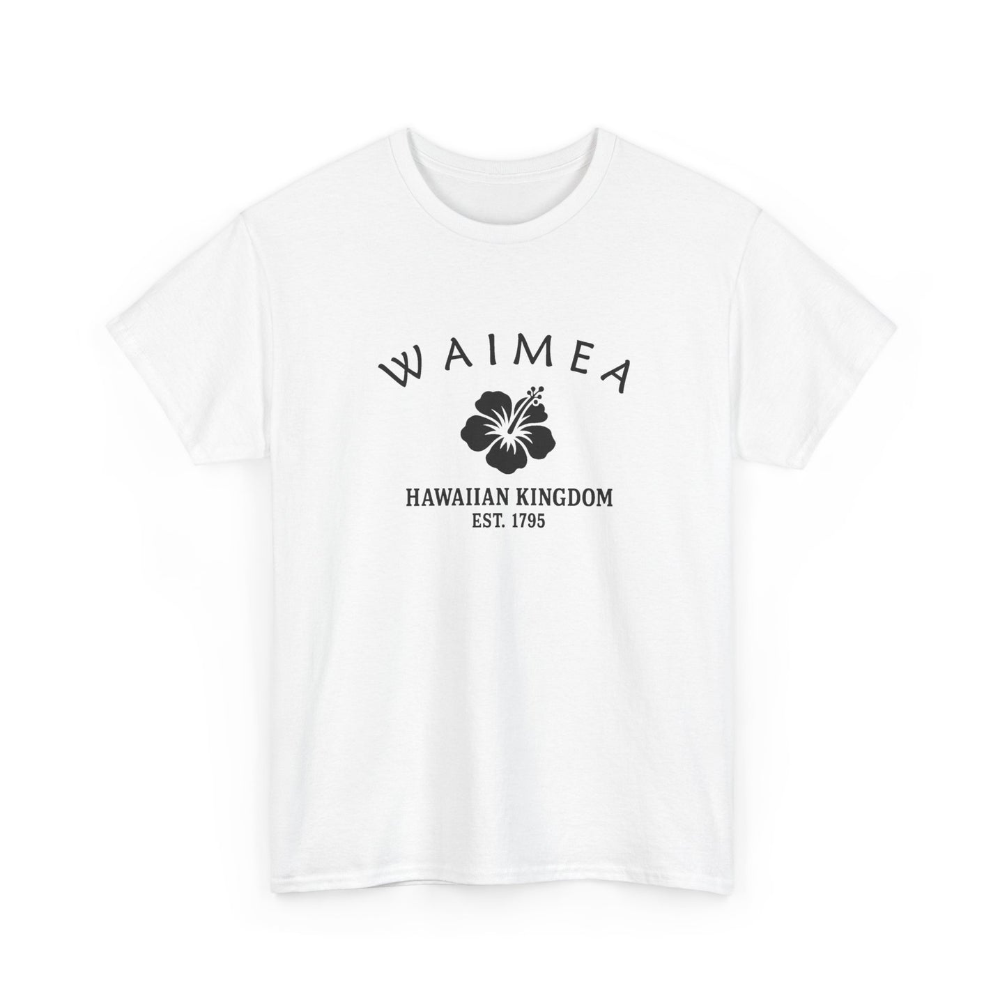 Waimea Hawaii Vintage Retro Unisex Heavy Cotton Tee - Black Logo