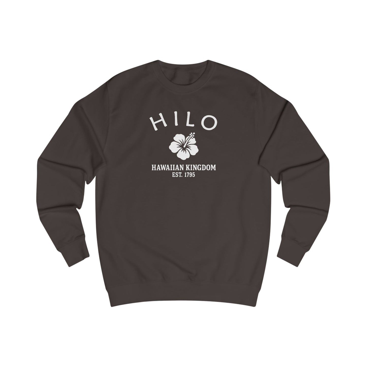 Hilo Hawaii Vintage Retro Premium Crewneck Sweatshirt - White Logo - Bottle Green
