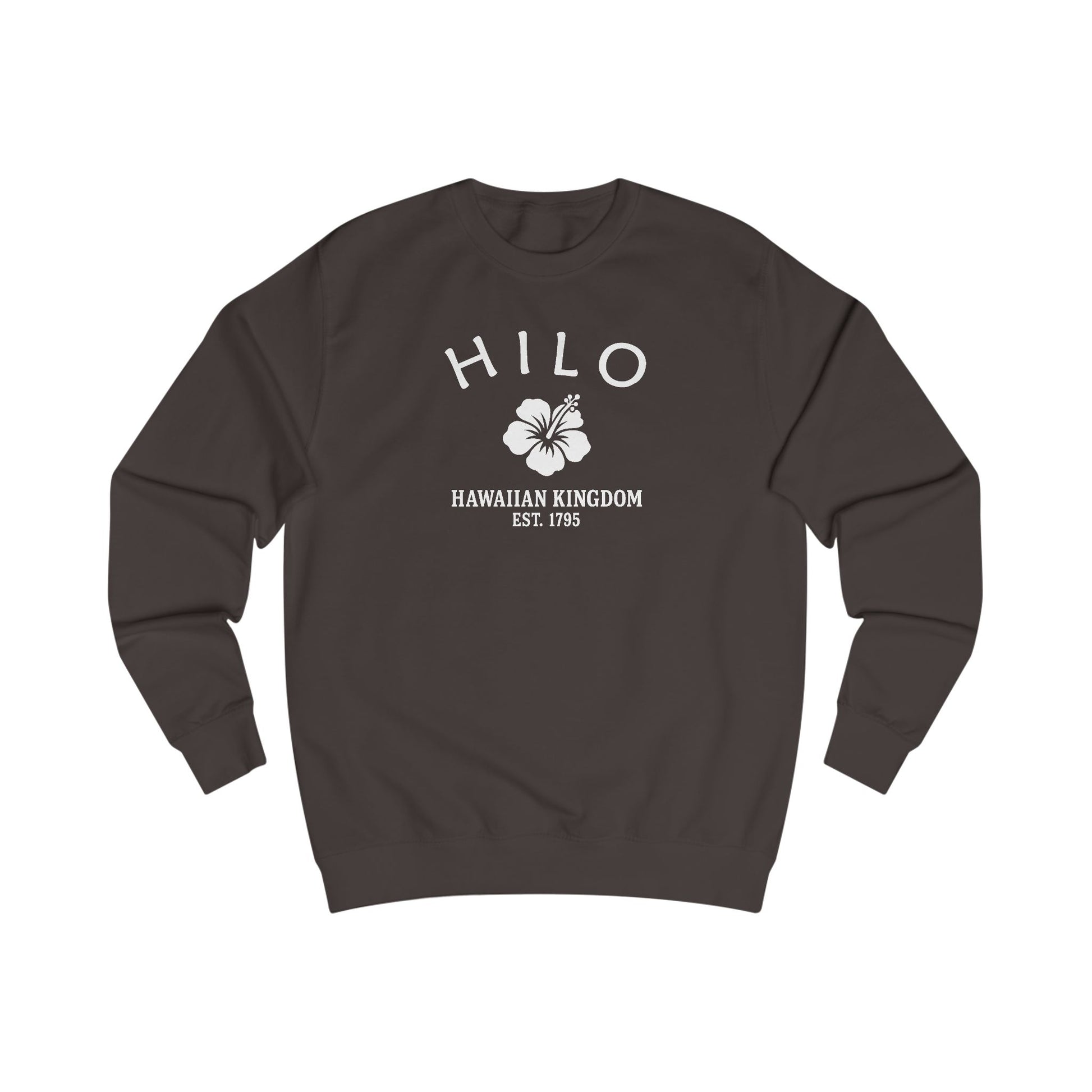 Hilo Hawaii Vintage Retro Premium Crewneck Sweatshirt - White Logo - Bottle Green
