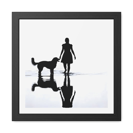 Quiet Walk, Black Water - Tide & Light Series Framed Poster