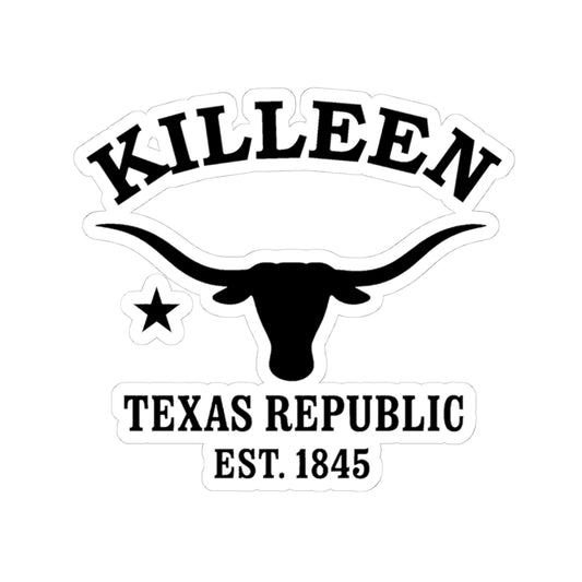 Killeen Texas Vintage Retro Vinyl Sticker - Black Logo