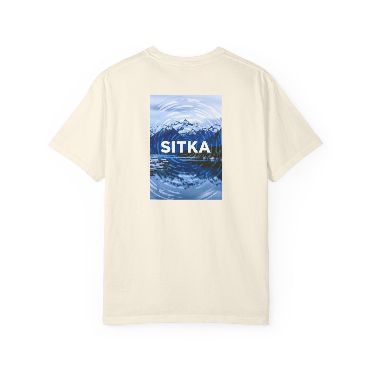 Sitka Alaska Vintage Retro Back Printed Art Series Cotton Tee - Black Logo
