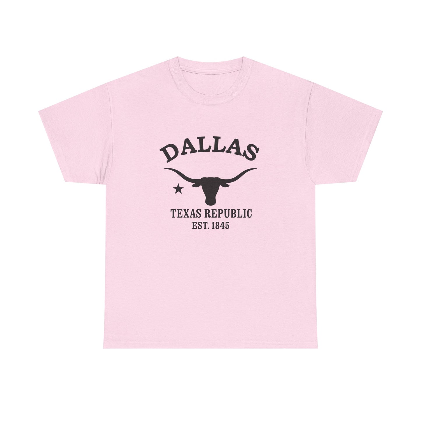 Dallas Texas Vintage Retro Unisex Heavy Cotton Tee - Black Logo