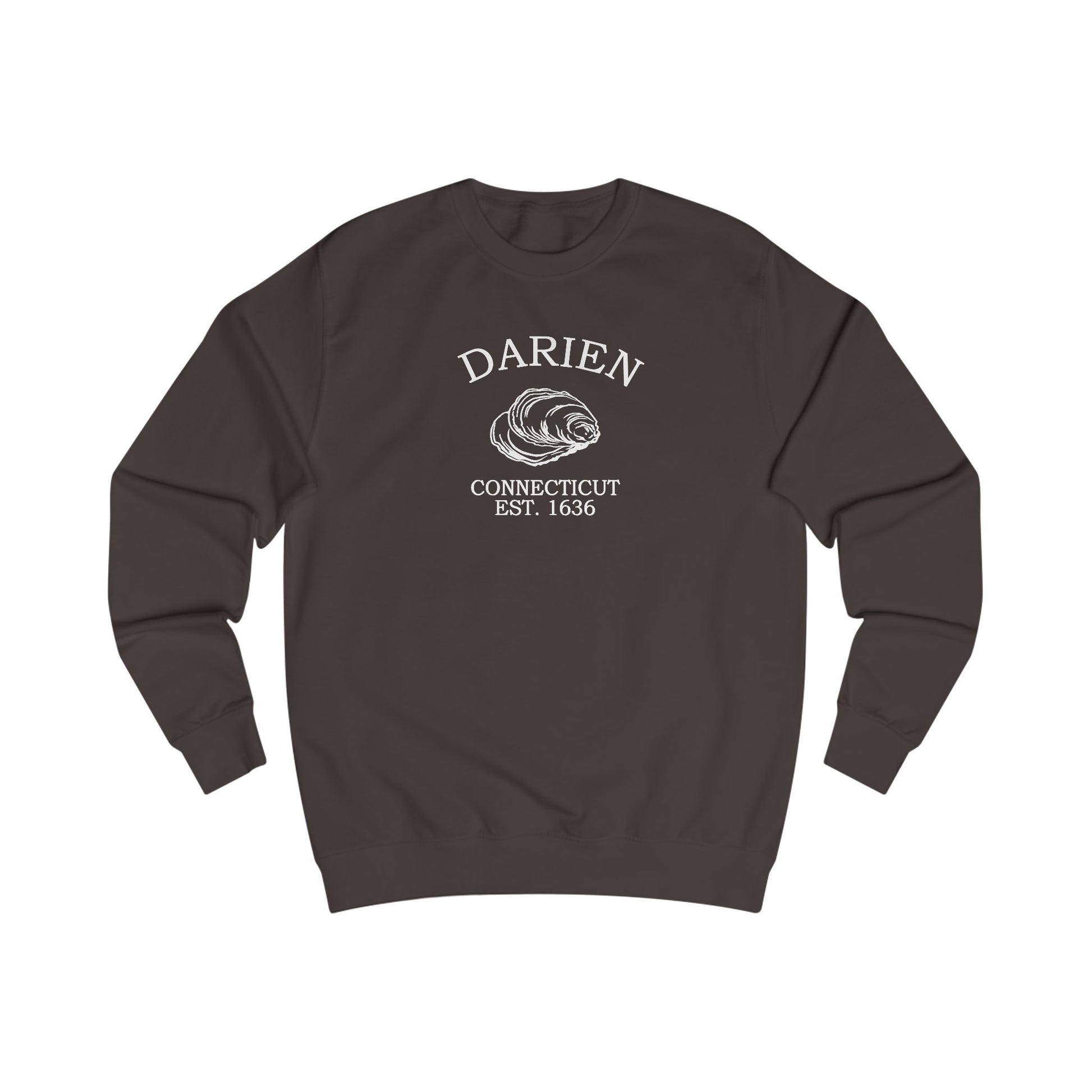 Darien Connecticut Vintage Retro Premium Crewneck Sweatshirt - White Logo - Bottle Green