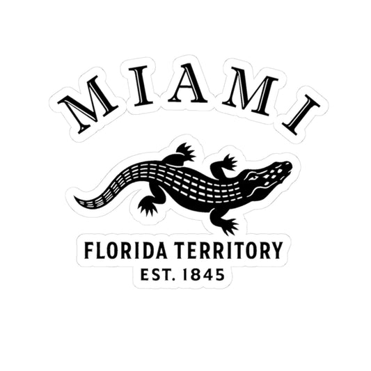 Miami Florida Vintage Retro Vinyl Sticker - Black Logo