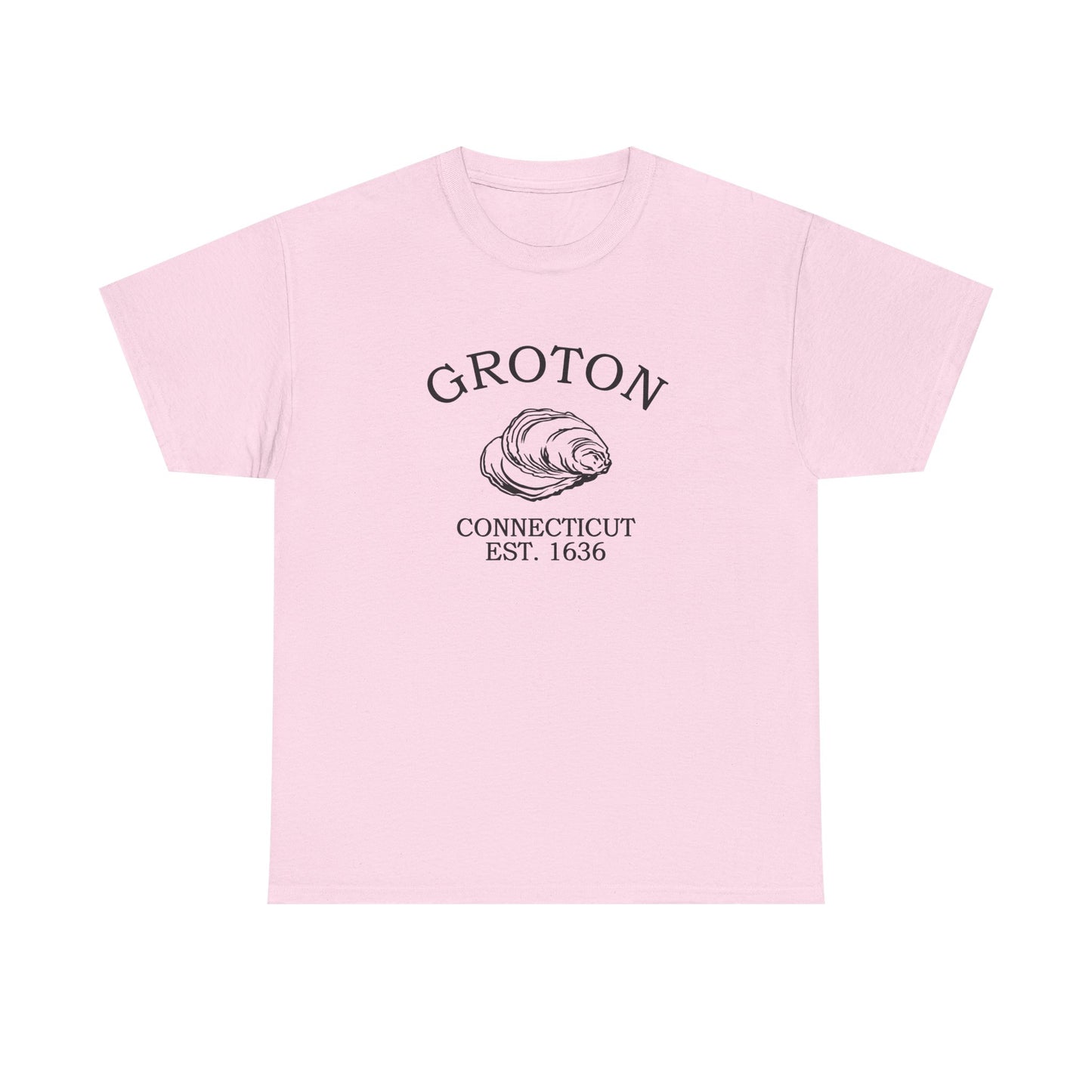 Groton Connecticut Vintage Retro Unisex Heavy Cotton Tee - Black Logo