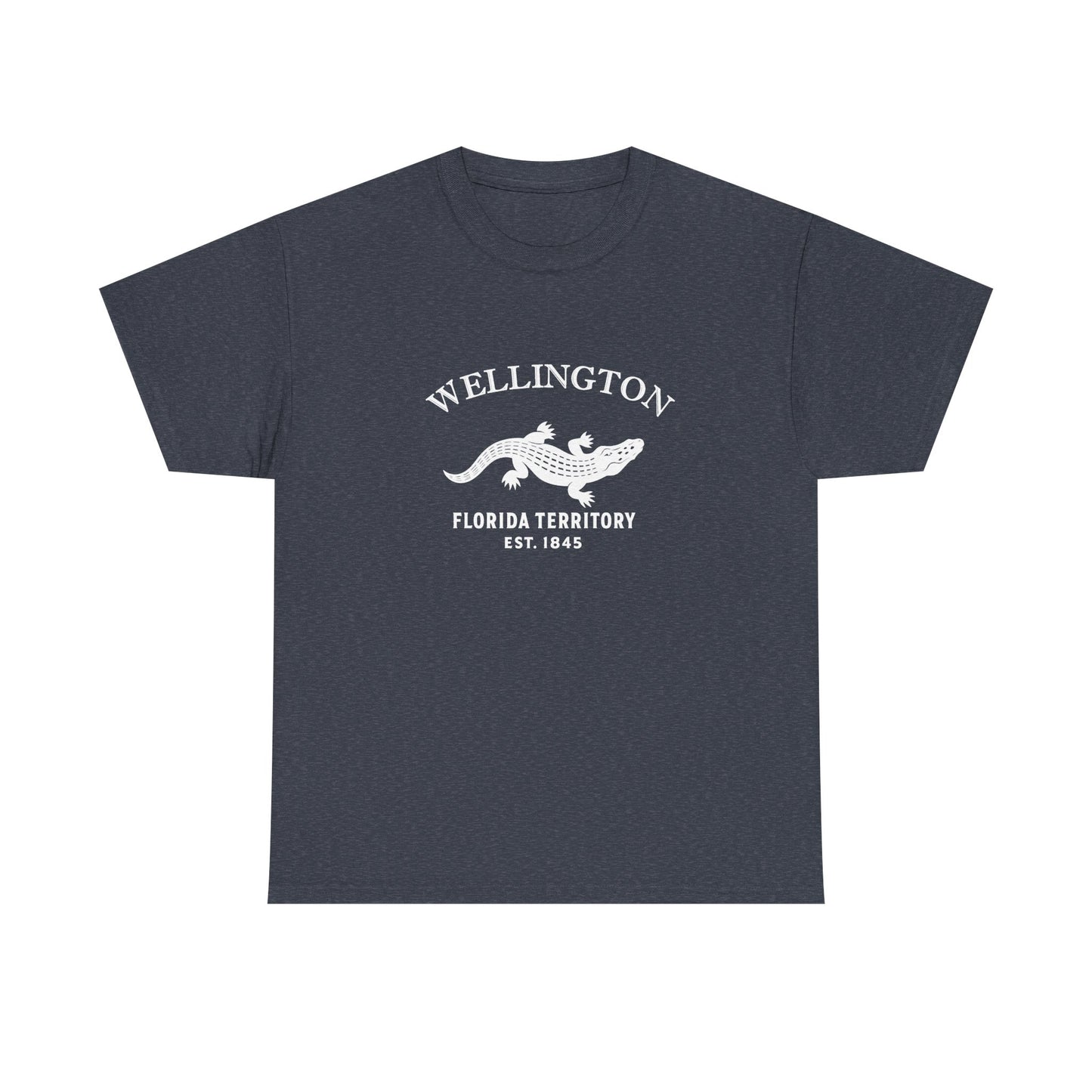 Wellington Florida Vintage Retro Unisex Heavy Cotton Tee - White Logo
