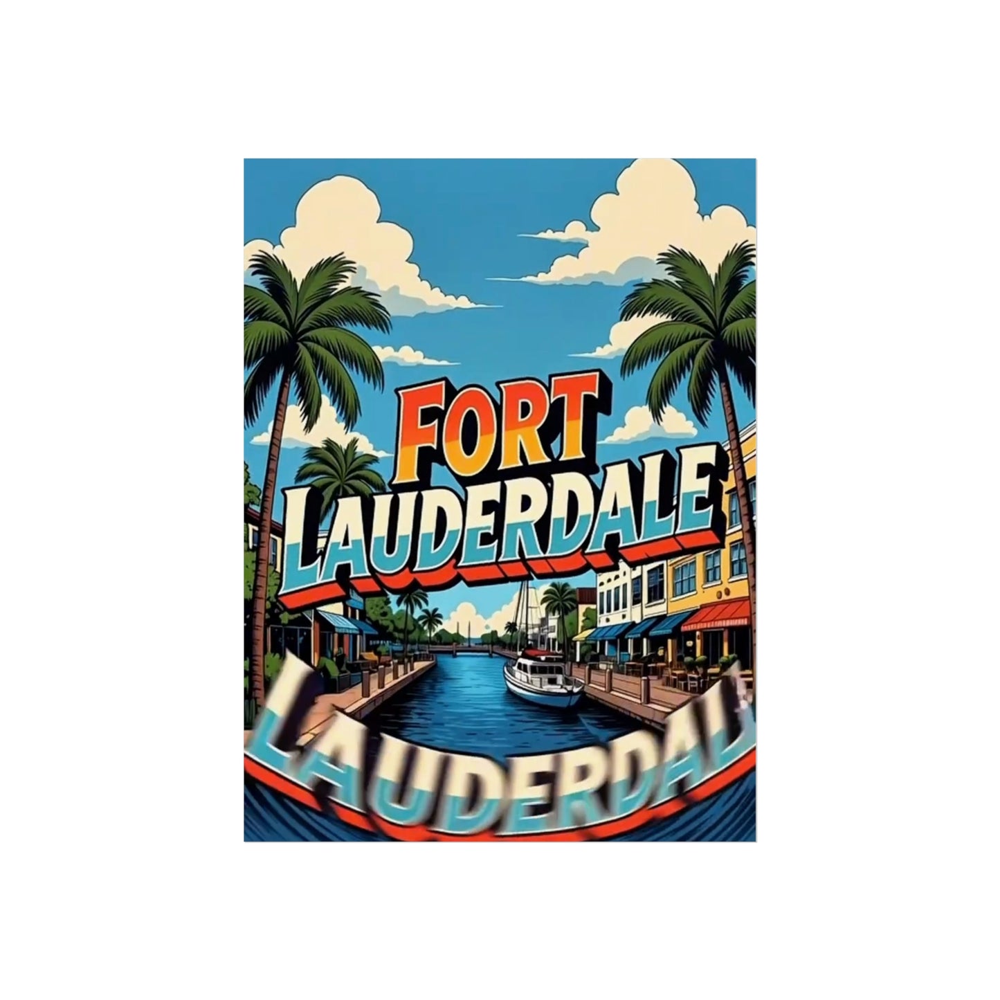 Fort Lauderdale Florida Vintage Retro Giclée Print Art Series Poster