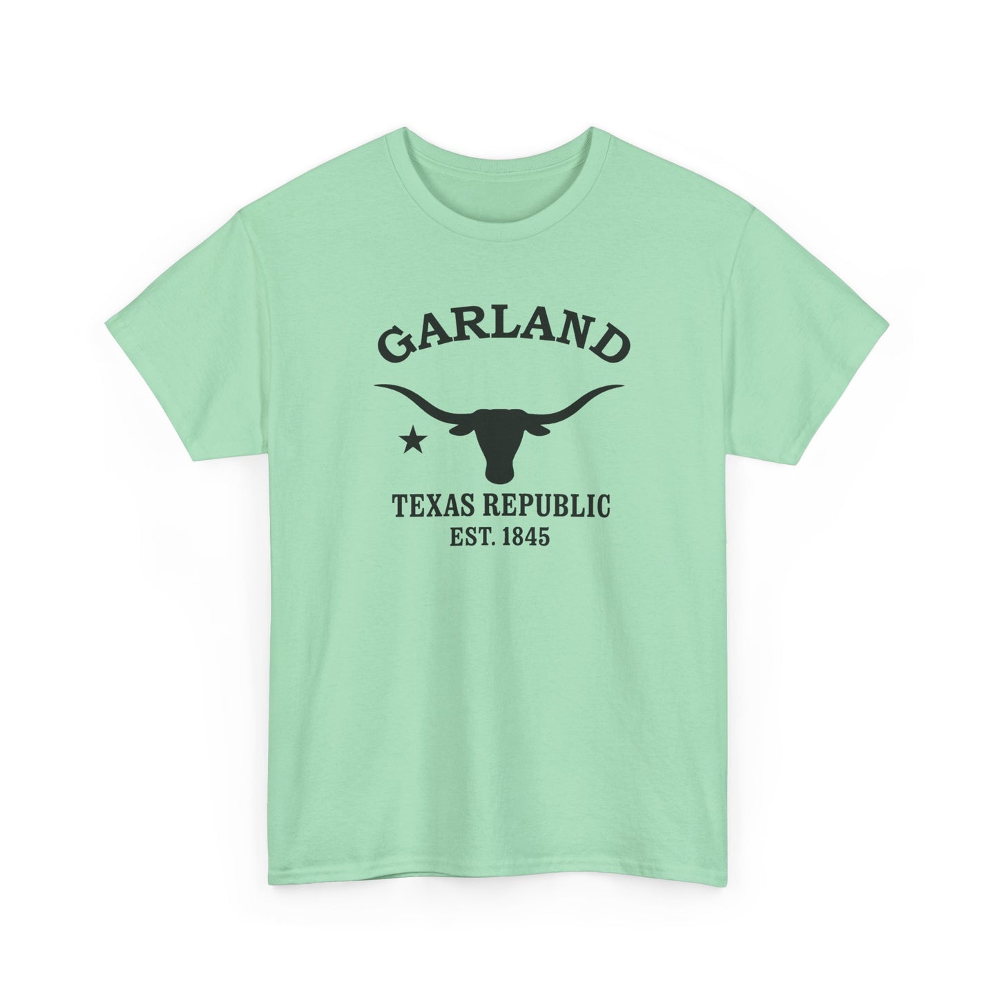 Garland Texas Vintage Retro Unisex Heavy Cotton Tee - Black Logo