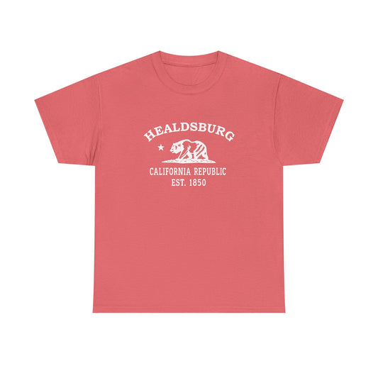 Healdsburg California Vintage Retro Unisex Heavy Cotton Tee - White Logo