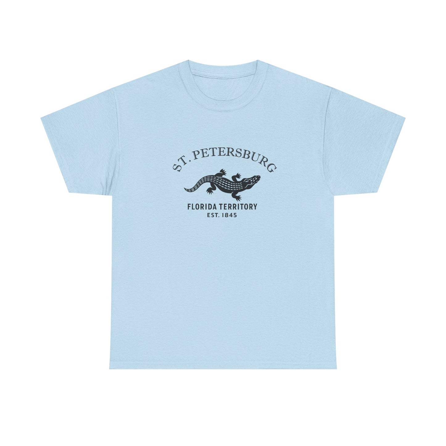St Petersburg Florida Vintage Retro Unisex Heavy Cotton Tee - Black Logo