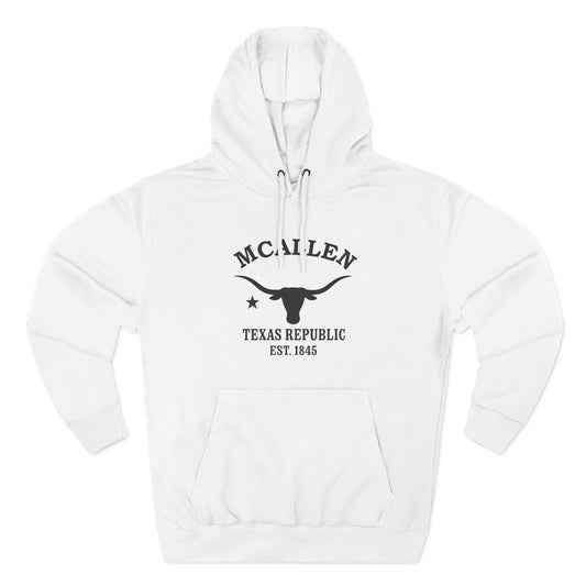 McAllen Texas Vintage Retro Unisex Heavy Cotton Hoodie - Black Logo