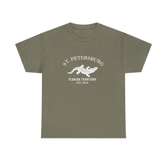 St Petersburg Florida Vintage Retro Unisex Heavy Cotton Tee - White Logo