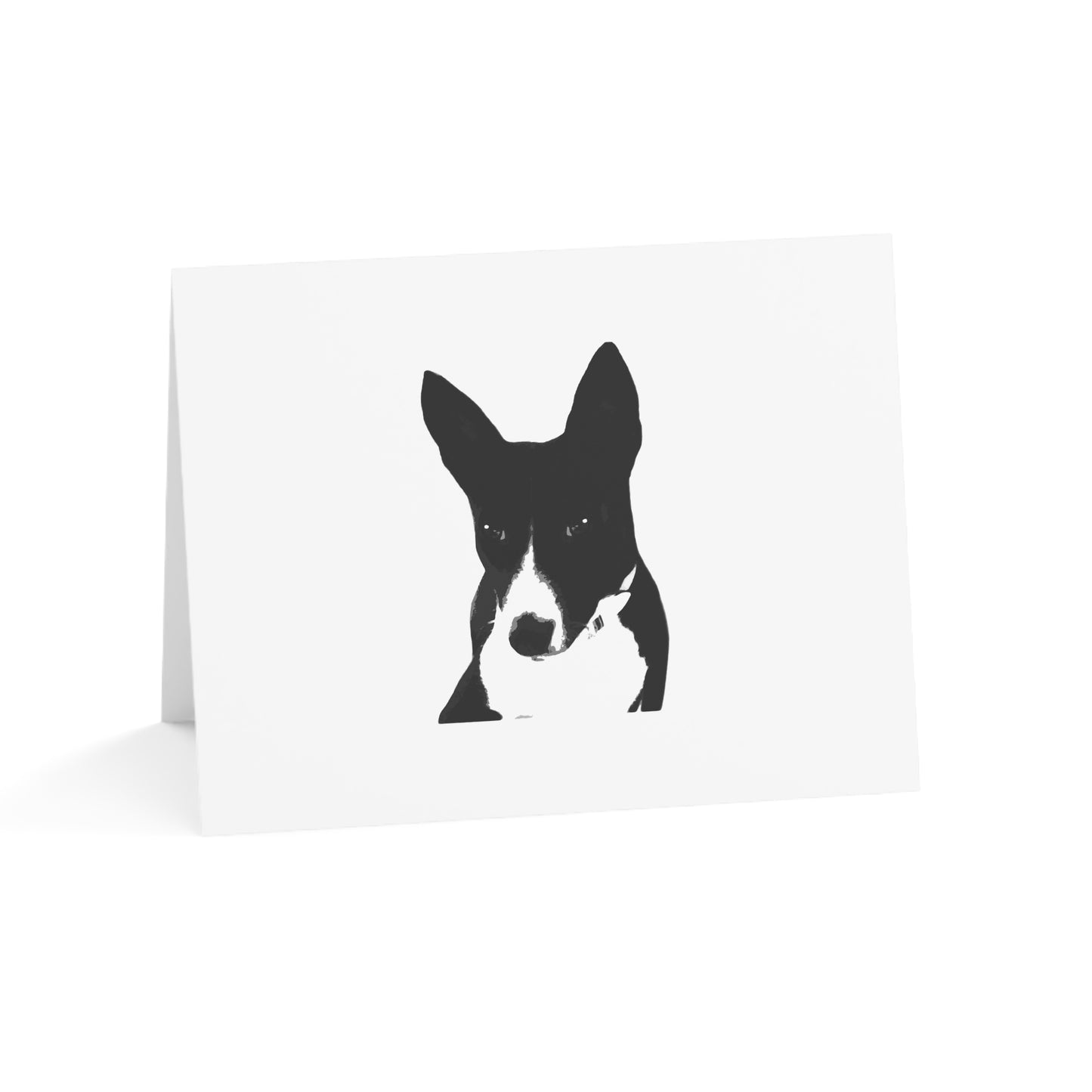 A Life Well Lived Basenji Retro Thank You Card Set - Black Logo