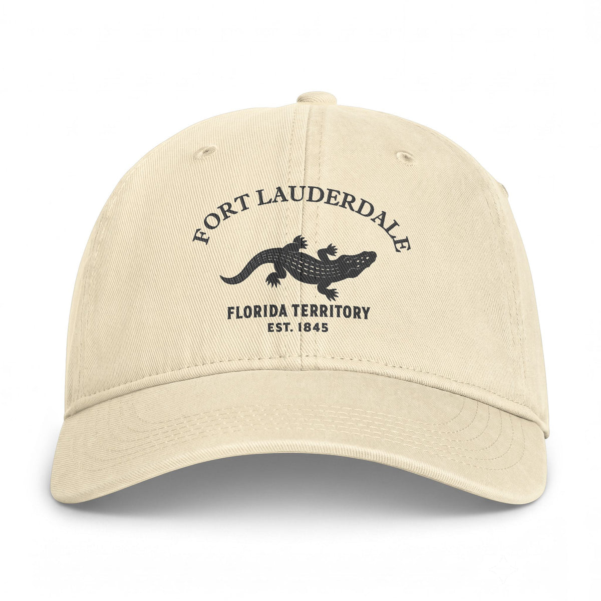 Fort Lauderdale Florida Distressed Cotton Cap - Charcoal Print Logo