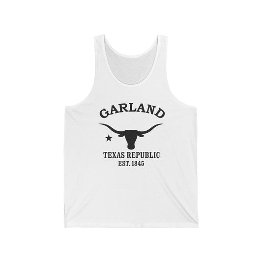 Garland Texas Unisex Cotton Jersey Tank Top - Black Logo