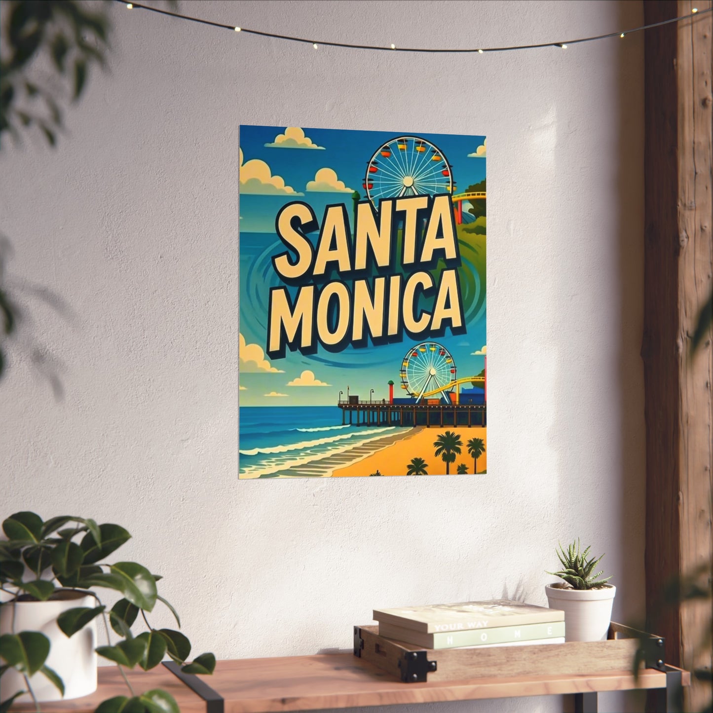Santa Monica California Vintage Retro Giclée Print Art Series Poster