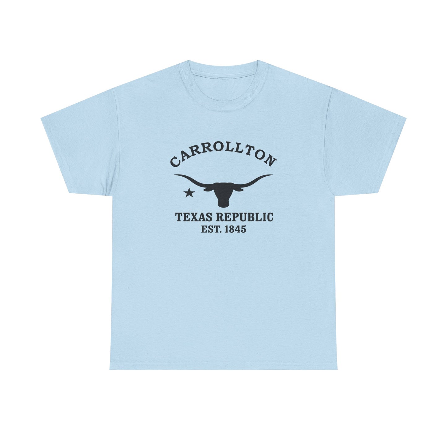 Carrollton Texas Vintage Retro Unisex Heavy Cotton Tee - Black Logo
