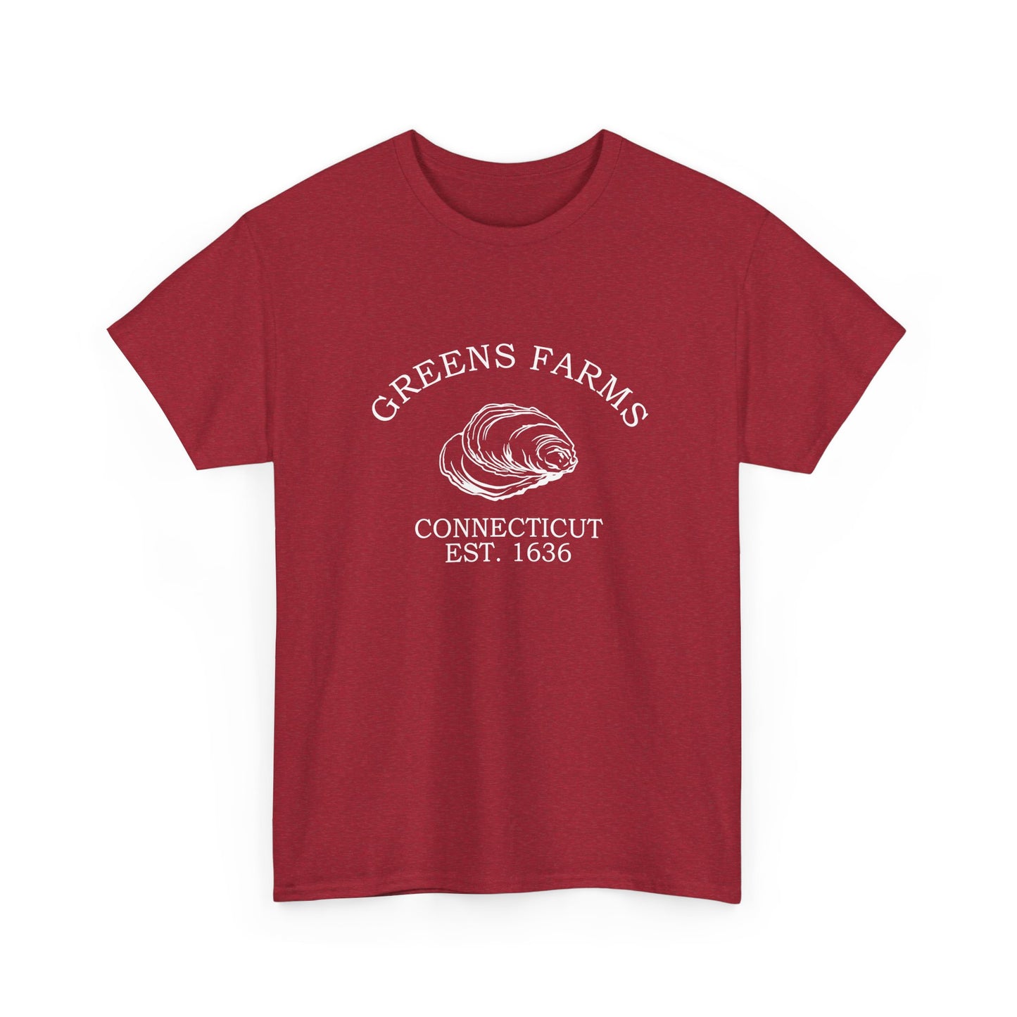 Greens Farms Connecticut Vintage Retro Unisex Heavy Cotton Tee - White Logo