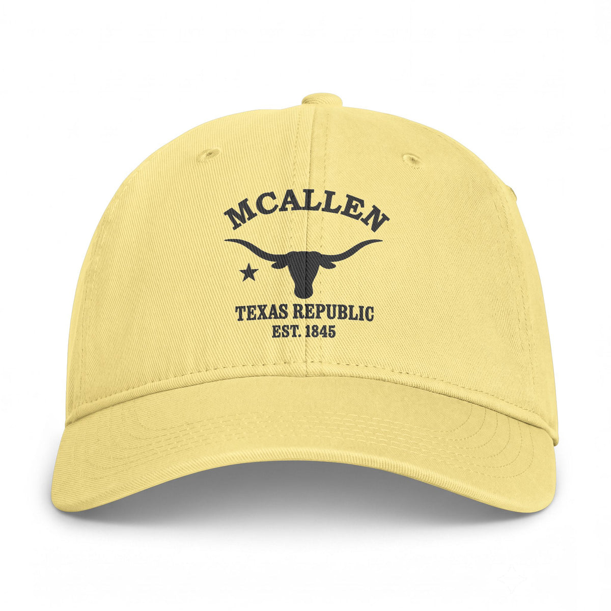 Mcallen Texas Distressed Cotton Cap - Charcoal Print Logo