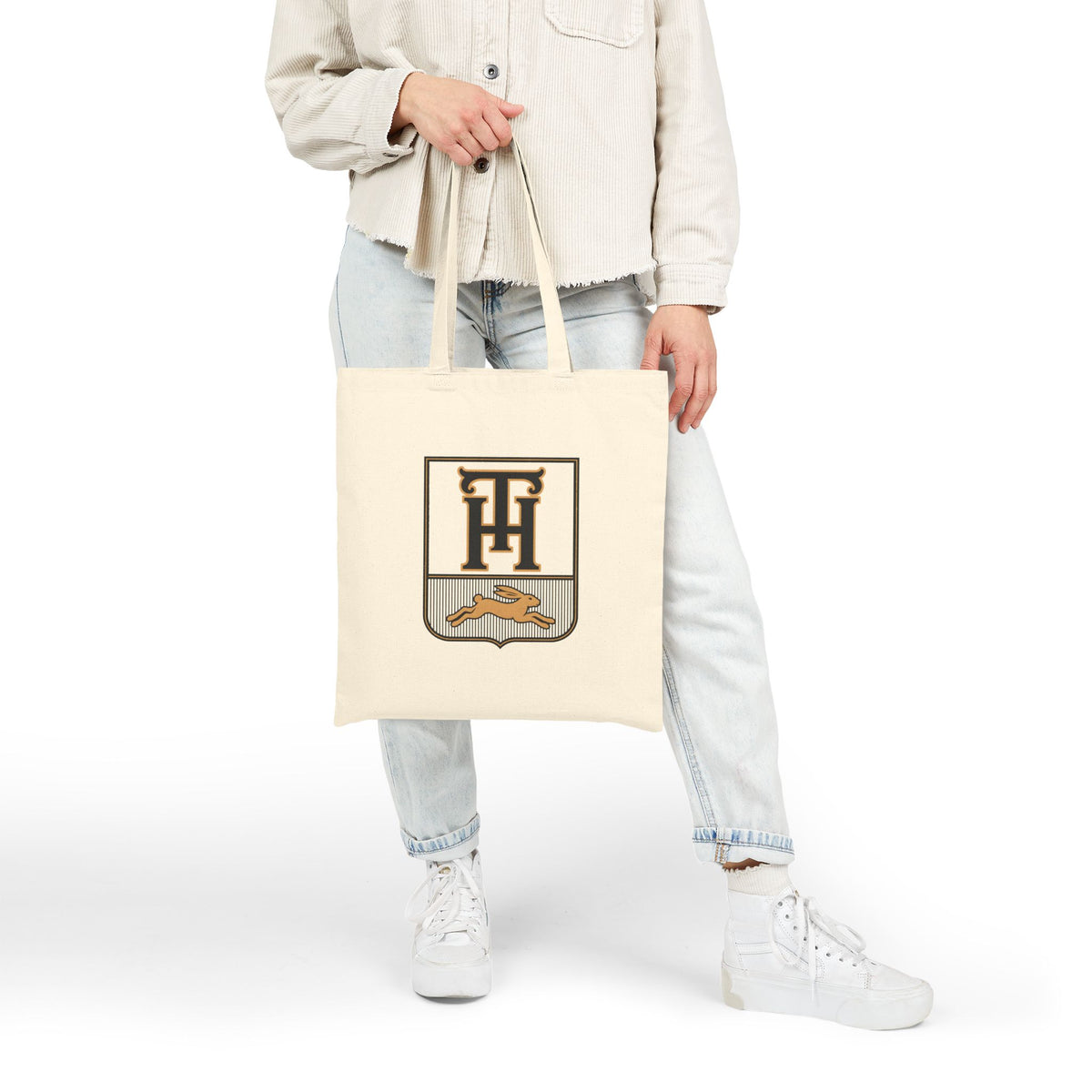 Detail View, Print Close-Up on the Team Haas Market Tote, Crest Edition
