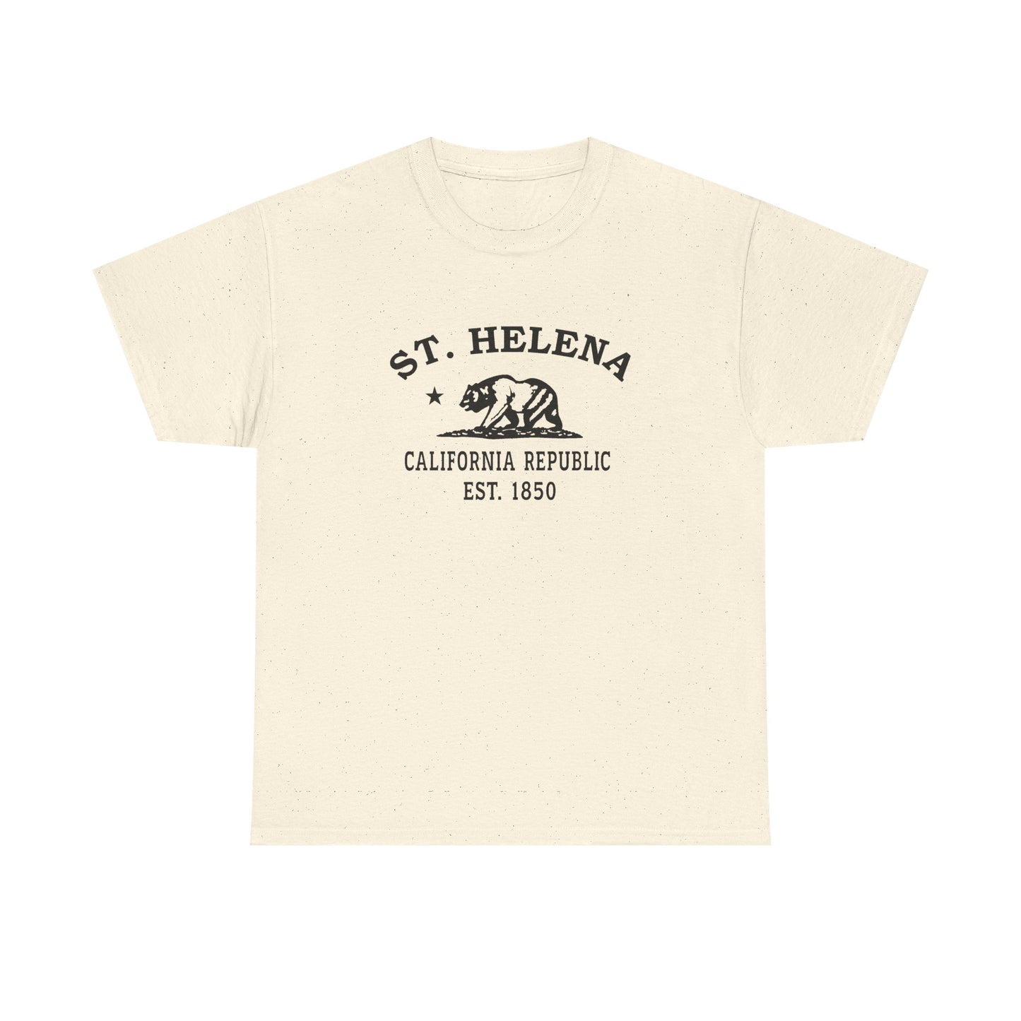 St Helena California Vintage Retro Unisex Heavy Cotton Tee - Black Logo