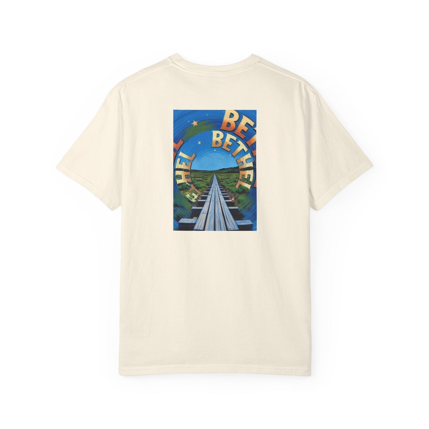 Bethel Alaska Vintage Retro Back Printed Art Series Cotton Tee - Black Logo