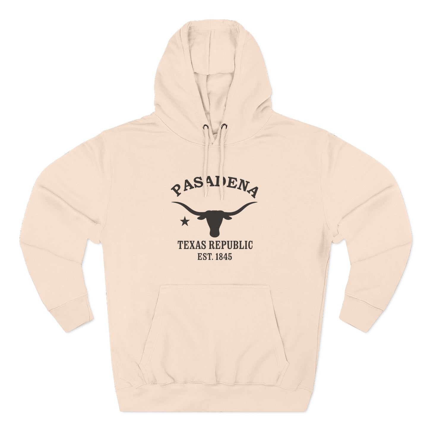 Pasadena Texas Vintage Retro Unisex Heavy Cotton Hoodie - Black Logo