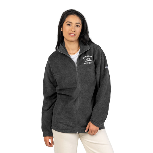 Monterey California Vintage Retro Unisex Embroidered Fleece Jacket, White Logo, Additional View