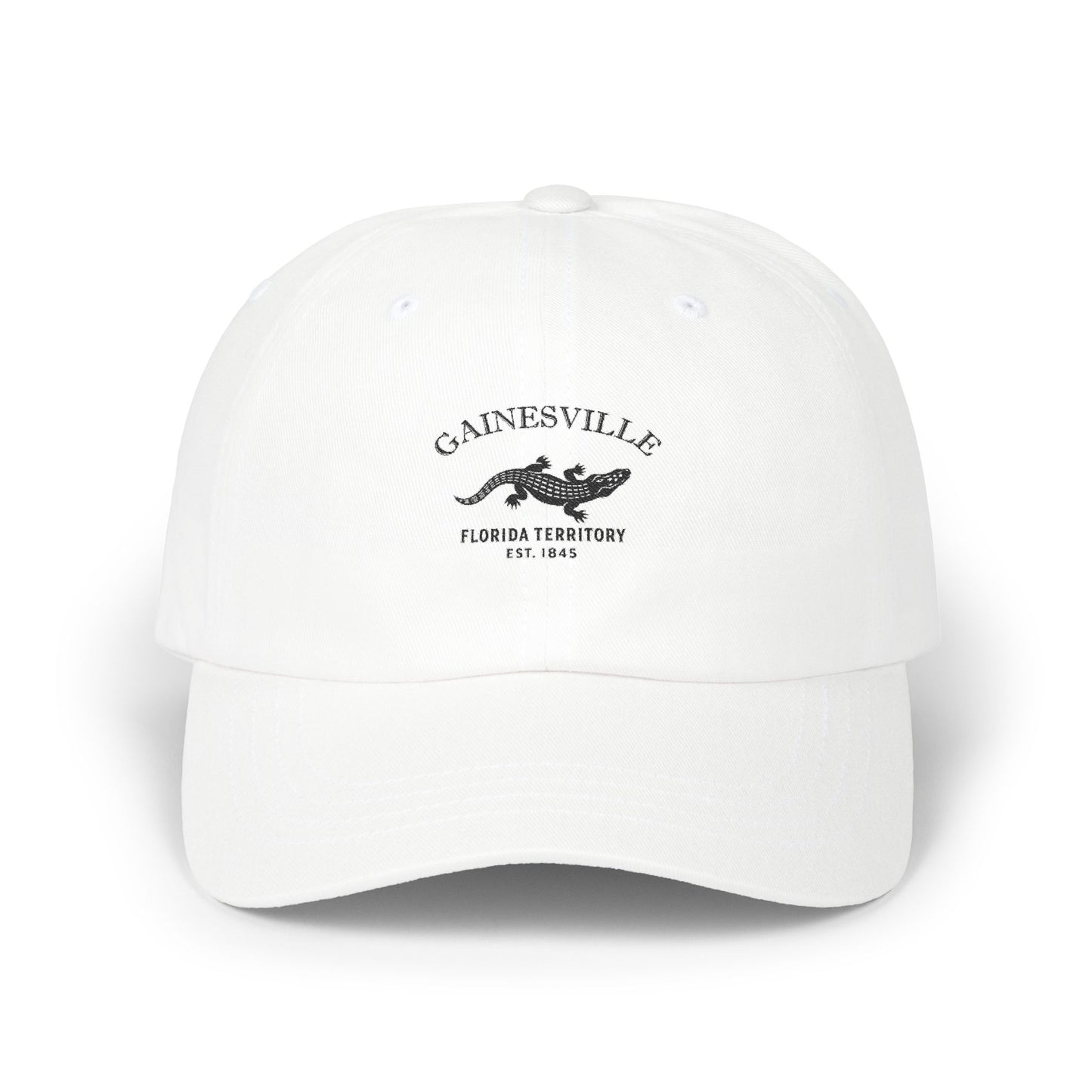 Gainesville Florida Classic Embroidered Cotton Cap - Black Logo