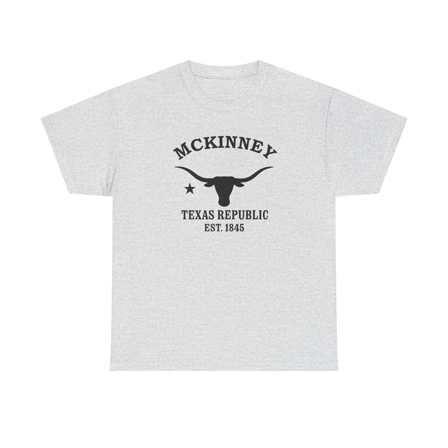 McKinney Texas Vintage Retro Unisex Heavy Cotton Tee - Black Logo