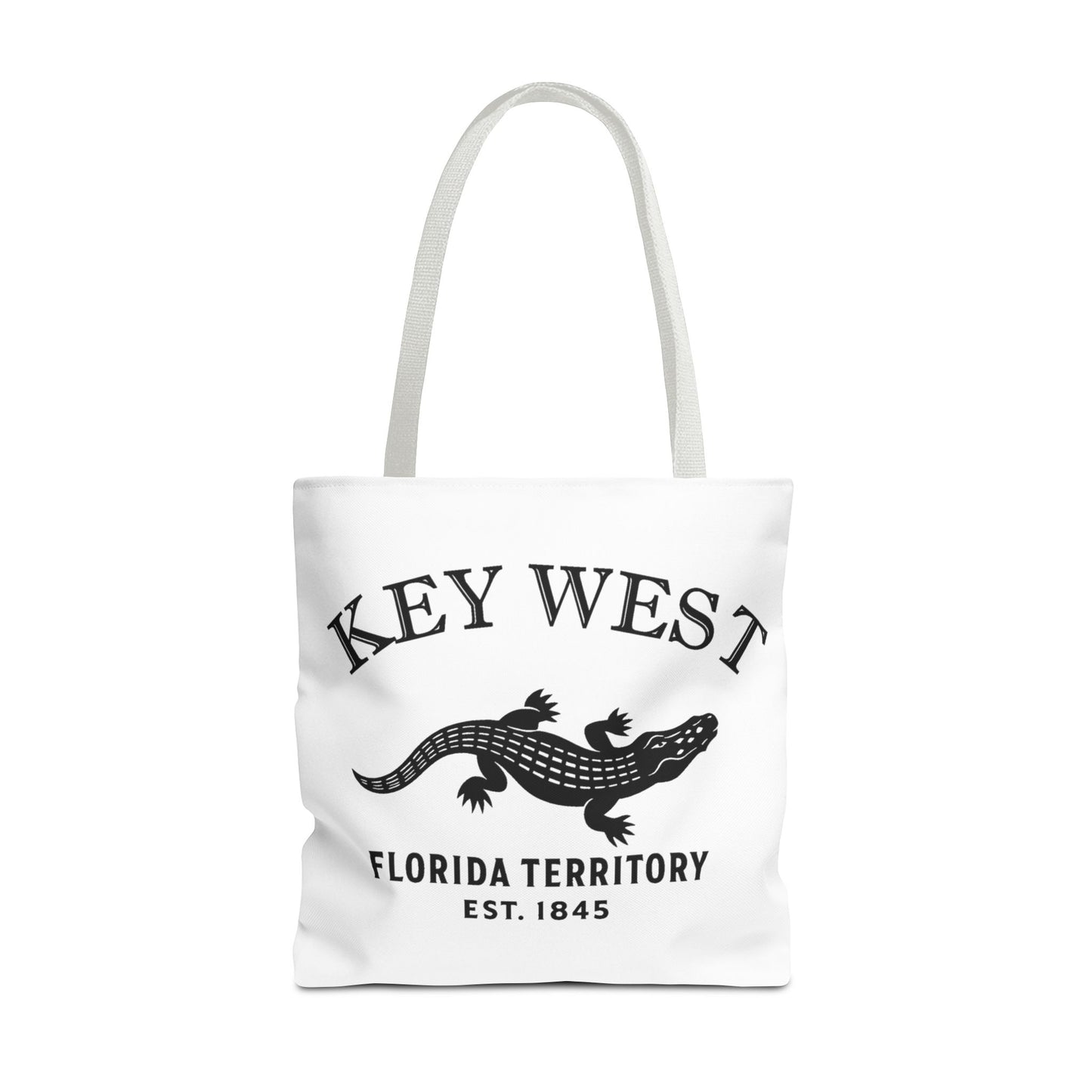 Key West Florida Vintage Retro Light Canvas Tote - Black Logo