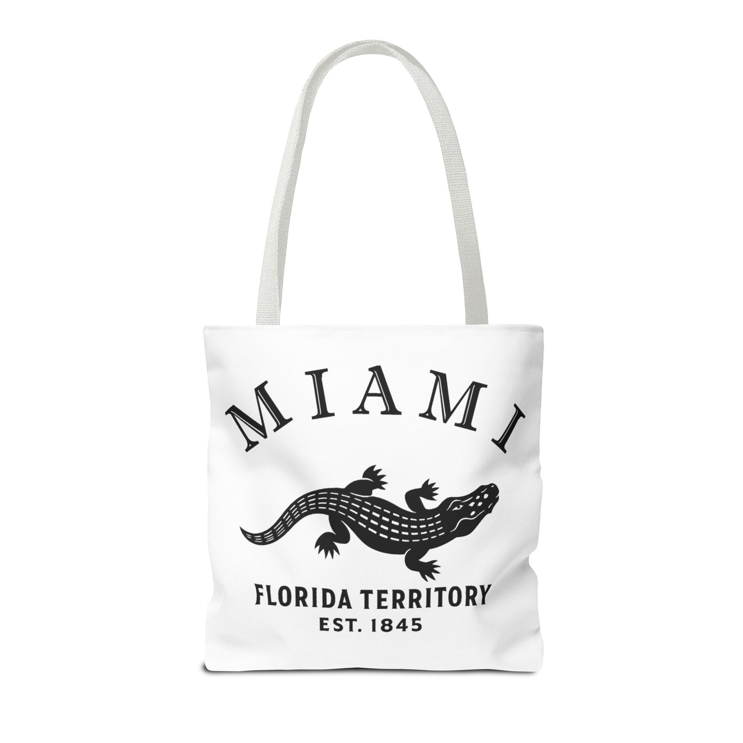 Miami Florida Vintage Retro Light Canvas Tote - Black Logo