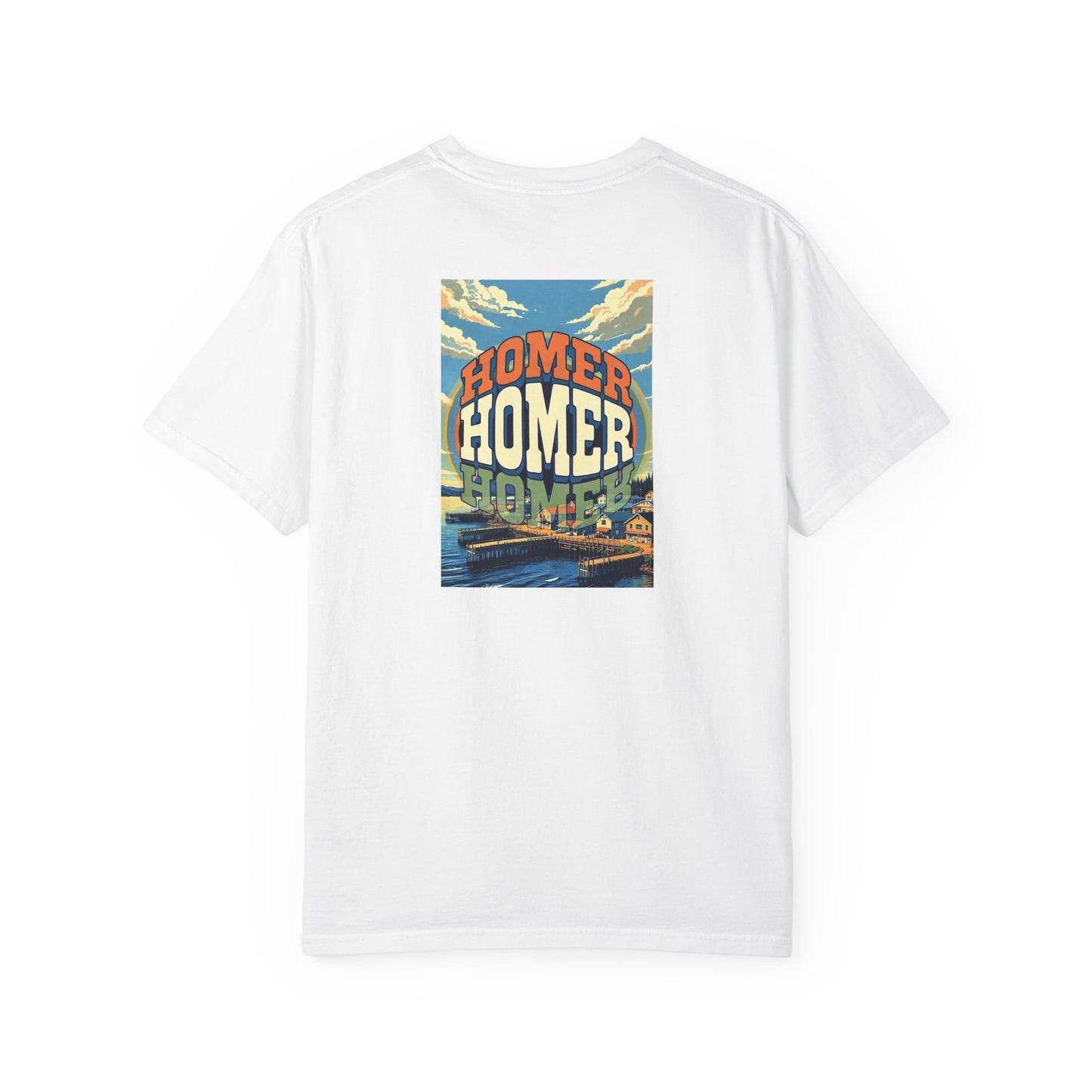 Homer Alaska Vintage Retro Back Printed Art Series Cotton Tee - Black Logo
