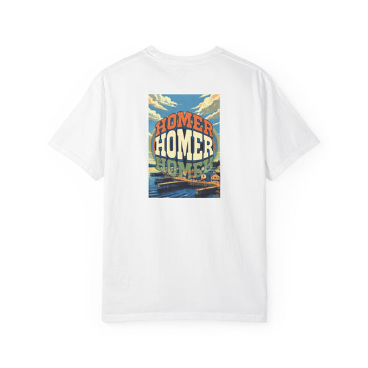 Homer Alaska Vintage Retro Back Printed Art Series Cotton Tee - Black Logo
