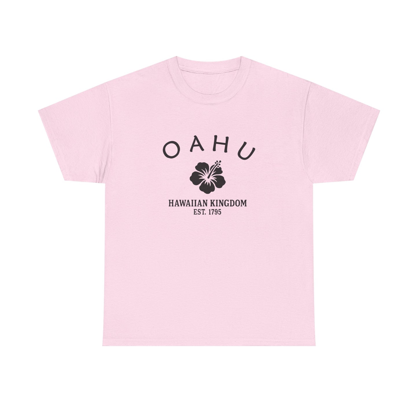 Oahu Hawaii Vintage Retro Unisex Heavy Cotton Tee - Black Logo